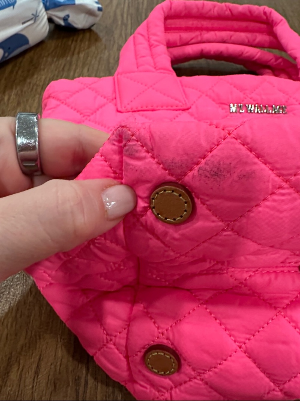 MZ Wallace Quilted Hot Pink Tote - Picture 5 of 7